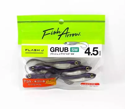 Мягкая приманка Fish Arrow Flash J Grub SW 4,5 дюйма, 5 шт. в упаковке #122 (8352)