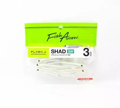 Мягкая приманка Fish Arrow Flash J Shad SW 3 дюйма, 5 шт. в упаковке #100 (8376)