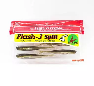 Мягкая приманка Fish Arrow Flash J Split, 4 дюйма, 6 шт. в упаковке #01 (3745)