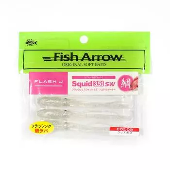 Мягкая приманка Fish Arrow Flash J Squid SW 3,5 дюйма, 5 шт. в упаковке #01 (3661)