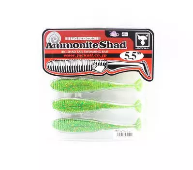 Мягкая приманка Jackall Ammonite Shad 5,5 дюймов Vibe Tail Lime (1421)