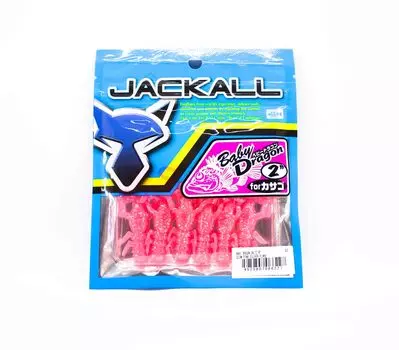 Мягкая приманка Jackall Baby Dragon Salt, 2 дюйма, светящиеся розовые и серебряные чешуйки (6227)