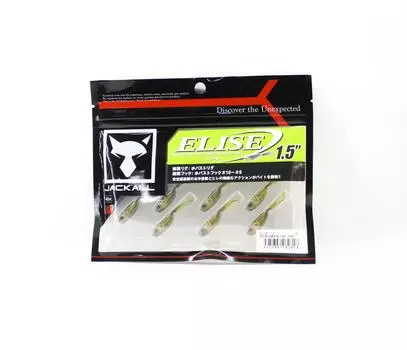 Мягкая приманка Jackall Elise 1,5 дюйма, 7 шт. в упаковке, зеленая тыквенная сердцевина, жемчуг (2818)