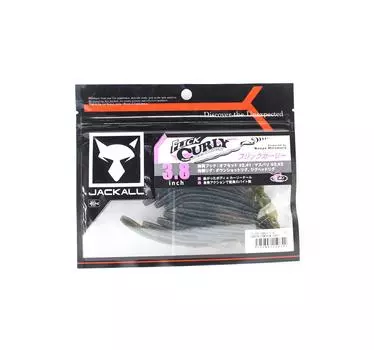 Мягкая приманка Jackall Flick Curly 3,8 дюйма, зеленая тыква, бычок (0742)