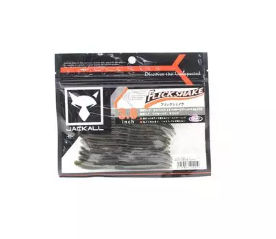 Мягкая приманка Jackall Flick Shake 3,8 дюйма, зеленая тыква, перец (4210)