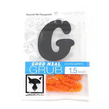 Мягкая приманка Jackall Good Meal Grub, 1,5 дюйма, оранжево-золотые чешуйки (4754)