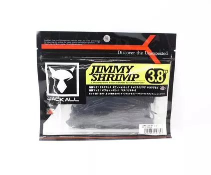 Мягкая приманка Jackall Jimmy Shrimp 3,8 дюйма, сплошная черная (7823)
