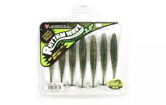 Мягкая приманка Jackall Rhythm Wave 3,8 дюйма Dark Thunder Clear Silver (8611)