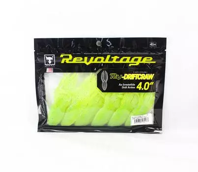 Мягкая приманка Jackall RV-Drift Craw, 4 дюйма, зеленовато-желтая спинка, жемчужный живот (2538)
