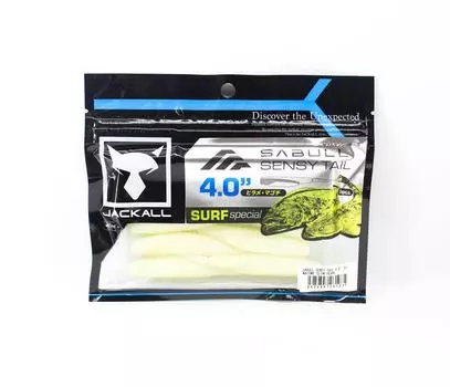 Мягкая приманка Jackall Sabul Sensy Tail 4 дюйма Mazume Glow Pearl (1035)