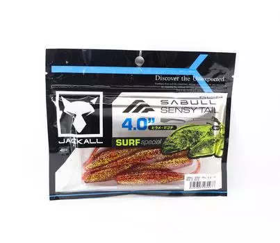 Мягкая приманка Jackall Sabul Sensy Tail 4 дюйма, красное золото (0977)