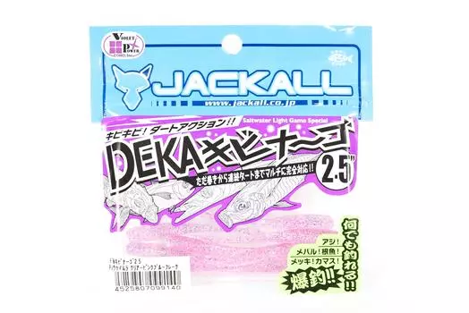 Мягкая приманка Jackall SW Deka Kibina-Go 2,5 дюйма, прозрачная розово-синяя чешуйка (9140)
