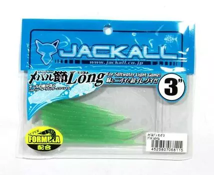 Мягкая приманка Jackall SW Light Game Mebaru Bushi Long 3 дюйма с призмой лаймового цвета (8115)