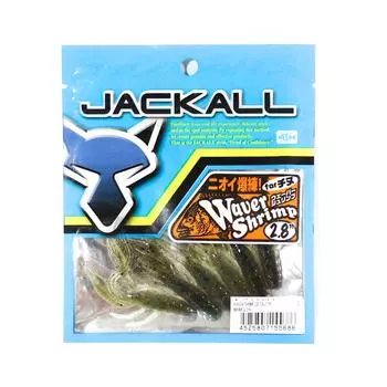 Мягкая приманка Jackall Waver для креветок и морской воды 2,8 дюйма Mukimi Glow (5686)