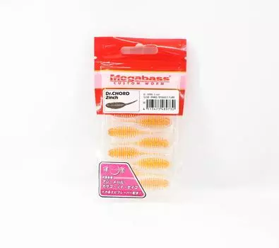 Мягкая приманка Megabass Dr Choro 2 дюйма, прозрачная, оранжево-красная, золотистая (9730)