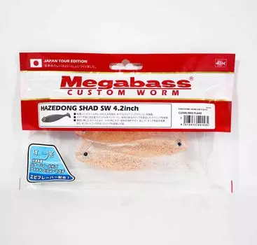 Мягкая приманка Megabass Hazedong Shad SW 4,2 дюйма, прозрачные красные чешуйки (1535 г.)