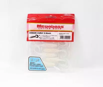 Мягкая приманка Megabass Kemuri Curly 2,5 дюйма, прозрачная голография (0200)