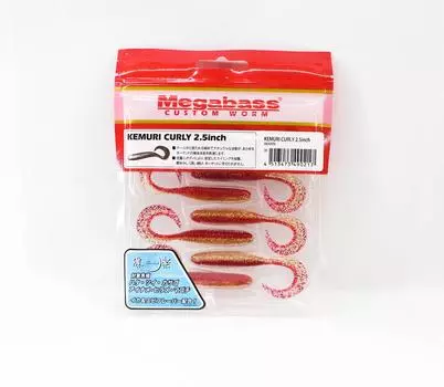 Мягкая приманка Megabass Kemuri Curly 2,5 дюйма Akakin (0217)
