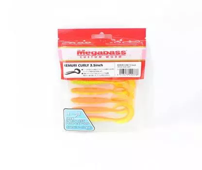 Мягкая приманка Megabass Kemuri Curly 3,5 дюйма с оранжевой спинкой (0378)