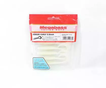 Мягкая приманка Megabass Kemuri Curly 3,5 дюйма жемчужно-белого цвета (0330)