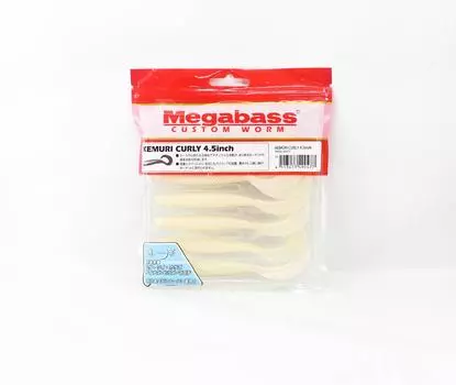 Мягкая приманка Megabass Kemuri Curly 4,5 дюйма жемчужно-белого цвета (0477)