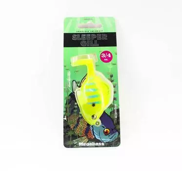 Мягкая приманка Megabass Sleeper Gill 3,2 дюйма, 3/4 унции Ghost Lime Chart Gil (8837)