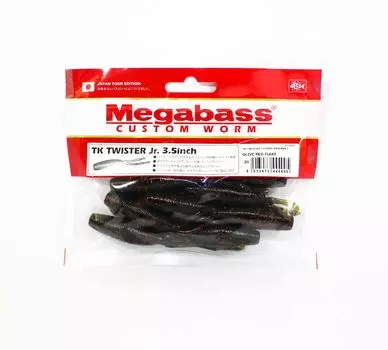 Мягкая приманка Megabass TK Twister JR 3,5 дюйма оливково-красная F (4005)