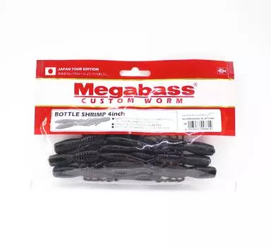 Мягкая приманка Megabass в бутылке с креветками, 4 дюйма, скуппернонг, синие хлопья (8614)