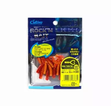 Мягкая приманка Owner RB-1, кольцо с двойным хвостом, 12 штук, 1,5 дюйма 31 (7681)