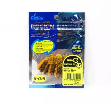 Мягкая приманка Owner RB-1, кольцо с двойным хвостом, 12 штук, 1,5 дюйма 30 (2262)