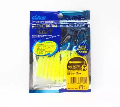 Мягкая приманка Owner RB-2 с кольцами Kick Tail, 12 штук, 2 дюйма 37 (3301)