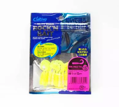 Мягкая приманка Owner RB-3 с кольцом, одиночная личинка, 12 штук, 1,5 дюйма 37 (3219)