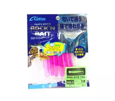 Мягкая приманка Owner RB-5 с кольцами Kick Tail, 6 шт., 3 дюйма 38 (3288)