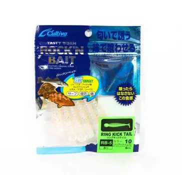 Мягкая приманка Owner RB-5 с кольцами Kick Tail, 6 шт., 3 дюйма 10 (2156)