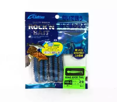 Мягкая приманка Owner RB-5 с кольцами Kick Tail, 6 шт., 3 дюйма 29 (2163)