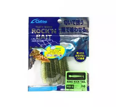 Мягкая приманка Owner RB-5 с кольцами Kick Tail, 6 шт., 3 дюйма 36 (3264)