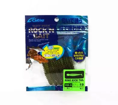 Мягкая приманка Owner RB-5 с кольцами Kick Tail, 6 шт., 3 дюйма 19 (2149)