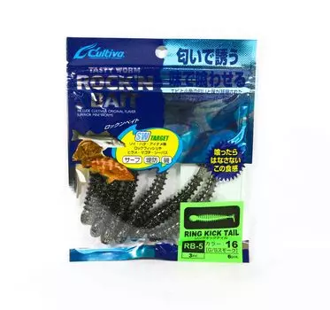 Мягкая приманка Owner RB-5 с кольцами Kick Tail, 6 шт., 3 дюйма 16 (2118)