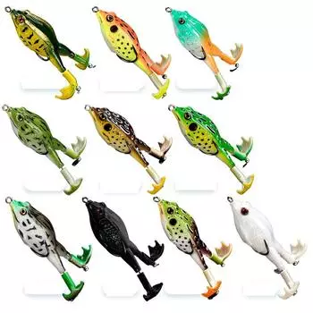 Мягкая приманка-плавунья Propeller Frog Swimbait Lures - реалистичное плавание, прочная конструкция коричневый