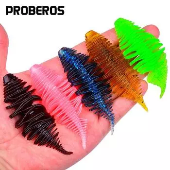 Мягкая приманка с маленьким игольчатым хвостом, плавающая вода, легкий танцующий червь, червь для ловли корней, перевернутая мандаринка, биомиметическая ложная приманка 7.5cm/6g (5 pieces/pack)