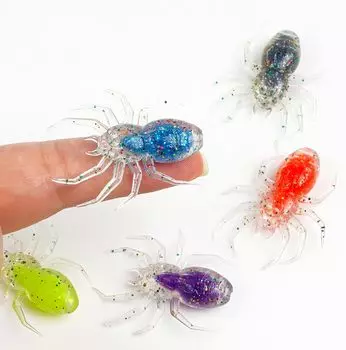 Мягкая приманка Sandwich Spider, ПВХ + TPR, рыболовная приманка, 1,3 г, искусственная приманка, бионическая приманка, 5 цветов 10pcs in a box