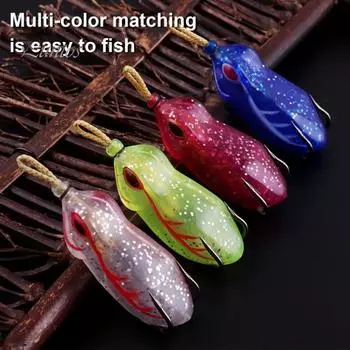 Мягкая приманка в виде лягушки 6 см/13 г с острым крючком Бионическая искусственная приманка для ловли соленой воды, пресноводного окуня, змееголовой форели, рыболовные принадлежности красный