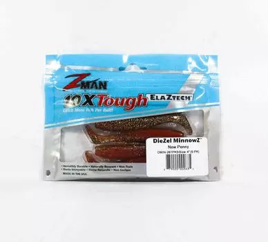 Мягкая приманка Zman Diezel MinnowZ 4 дюйма, 5 шт. в упаковке, новые пенни (2635)