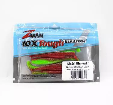 Мягкая приманка Zman Diezel MinnowZ 4 дюйма 5 шт. в упаковке Nuked Chicken Glow (3618)