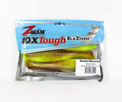 Мягкая приманка Zman Diezel MinnowZ 7 дюймов, 3 шт. в упаковке, Sexy Penny (2119)
