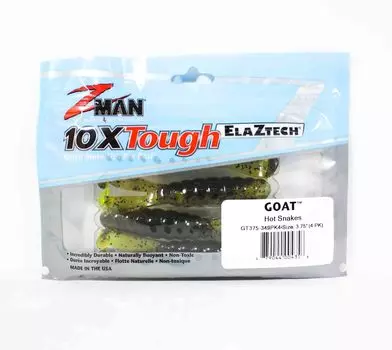 Мягкая приманка Zman Goat 3,75 дюйма, 4 шт. в упаковке Hot Snakes (4356)