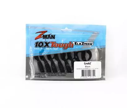 Мягкая приманка Zman GrubZ 2,5 дюйма 8 шт. в упаковке, цвет черный (7722)