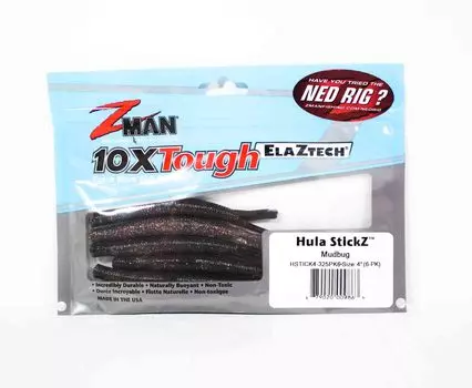 Мягкая приманка Zman Hula Stickz 4 дюйма, 6 шт. в упаковке, Mudbug (9863)