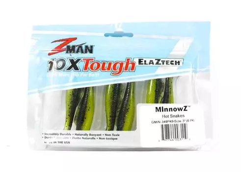 Мягкая приманка Zman MinnowZ 3 дюйма, 6 шт. в упаковке Hot Snakes (3110)