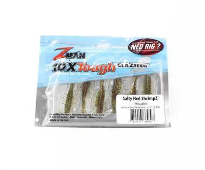 Мягкая приманка Zman Salty Ned ShrimpZ 2,5 дюйма, 6 шт. в упаковке, Houdini (4397)